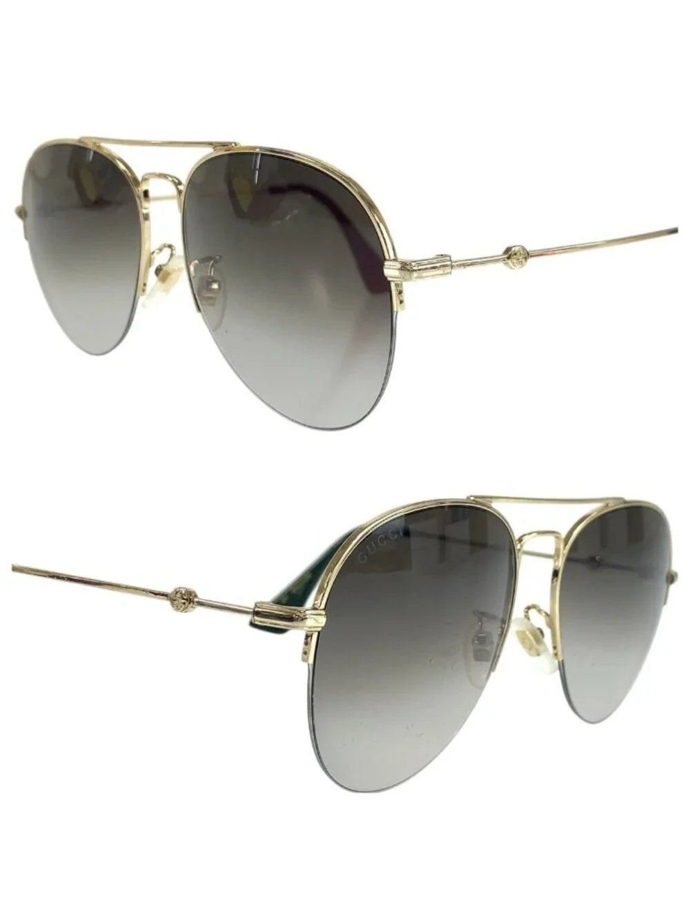Gucci Gold Gray Metal 007 56 Sunglasses Eyewear